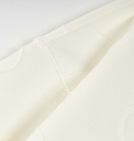 Embroidered Letter Hoodie – Loose Fit close-up showing soft cotton fabric and quality stitching details.