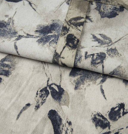 Floral Print Short Sleeve Shirt – Loose Fit featuring a vintage floral pattern in shades of blue and beige.