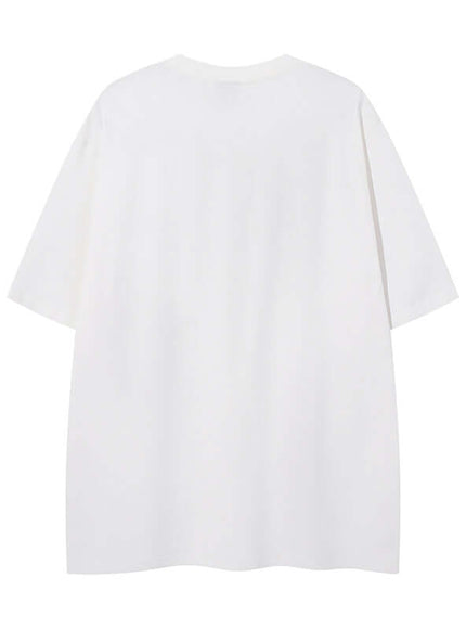 Back view of Black applique badge graphic tee by Grozavu