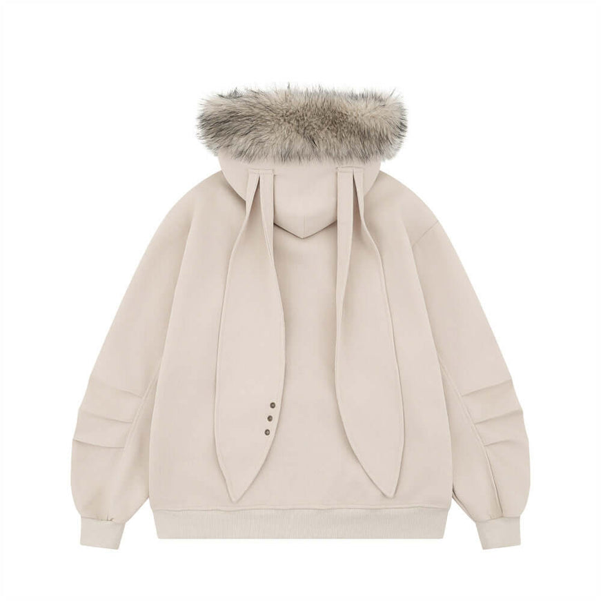 Bunny Network Card Long Hooded styling detail - Premium Streetwear