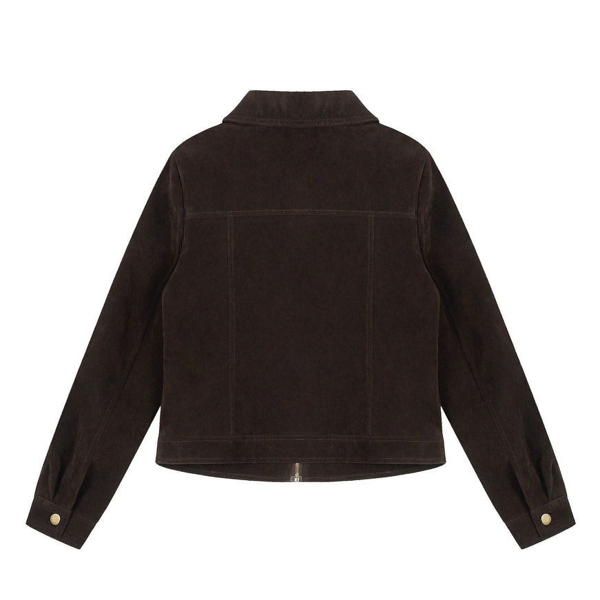 Brown decoration open front regular collar with Grozavu logo