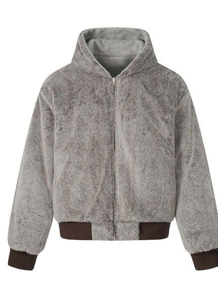 Model wearing Floral Gray zipper hooded sweatshirt by Grozavu