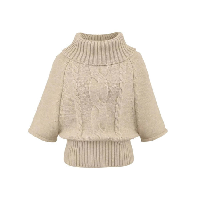 Cable Knit Cape Sweater – Loose Fit