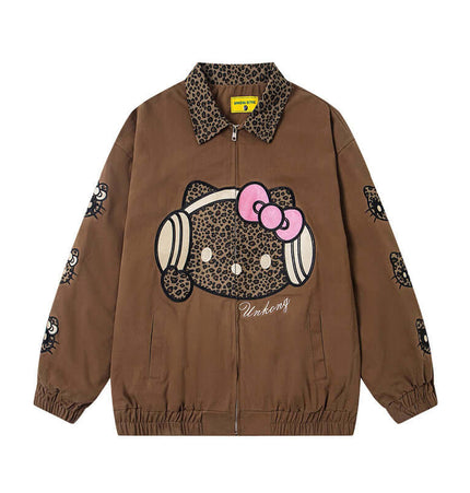 Cartoon-Patch-Jacke - Lockere Passform
