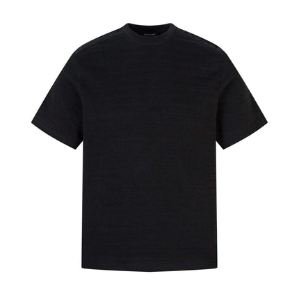 Black small collar short sleeve t-shirt with Grozavu logo