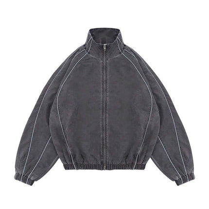 Model wearing Black structured solid color jacket by Grozavu