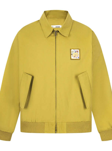 Close-up of Apricot cropped tailored jacket fabric