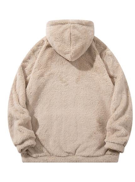 Apricot arctic fleece hooded sweatshirt with Grozavu logo