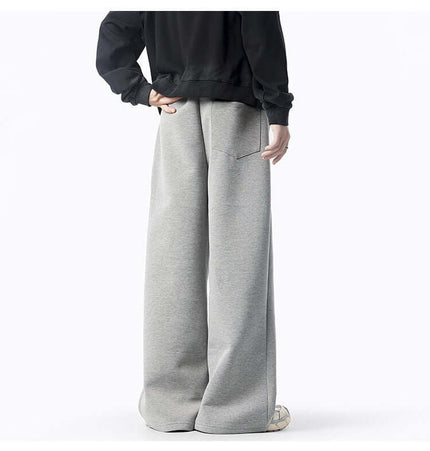 Back view of Oversized Winter Casual Long Pants in gray, showcasing a comfortable and stylish streetwear look.