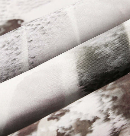 Oil Painting Print Shirt - Loose Fit fabric close-up showcasing artistic texture and design details.