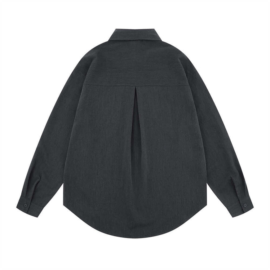 Light gray solid color long sleeve shirt with Grozavu logo