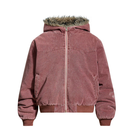 Wollkragen Fleece Baumwolljacke