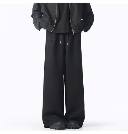 Oversized Winter Casual Long Pants in black with a modern street style look, perfect for everyday winter wear.