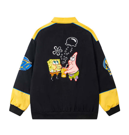 Chaqueta de béisbol a bloques de color - Corte holgado