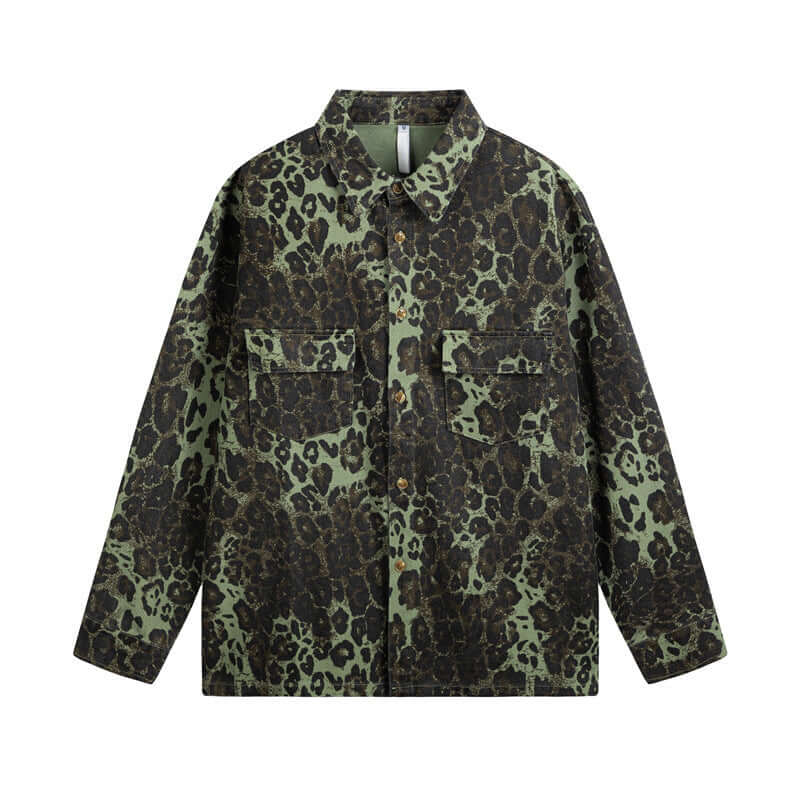 Model wearing Leopard print leopard print fitting shirts by Grozavu