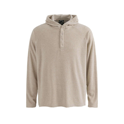 Half-Open Collar Hooded Top – Loose Fit in apricot color, featuring relaxed fit and modern collar design.