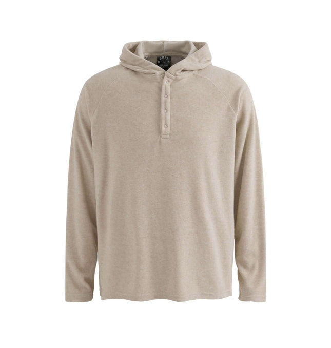 Half-Open Collar Hooded Top – Loose Fit in apricot color, featuring relaxed fit and modern collar design.