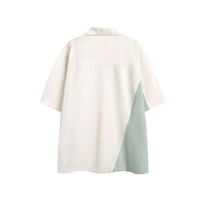 Apricot pomegranate print contrasting shirt with Grozavu logo