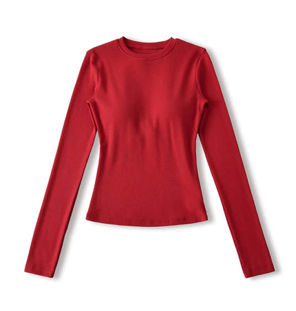 Elastisches Gepolstertes Slim Fit Langarmoberteil