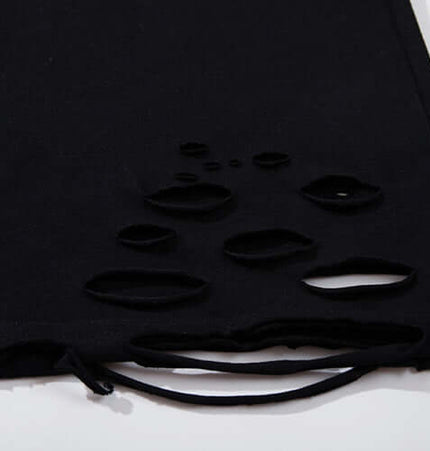 Butterfly Print TShirt – Loose Fit with distressed detailing on the side showing creative cutouts and relaxed style.