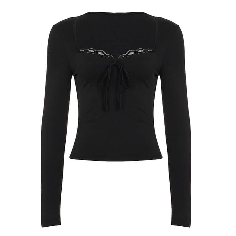 Model wearing White lace solid color slim shirt by Grozavu