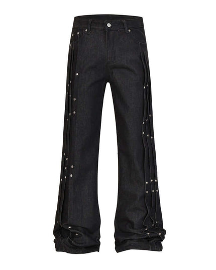 Rear view of the Maison Grozavu Ultra Soft Premium Jeans — branded back patch detail