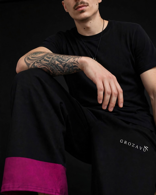 Magenta Smoke Wide-Leg Pants — 300 g/m²