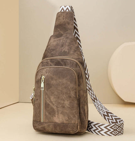 Retro Vielseitige Weiche Leder Brusttasche