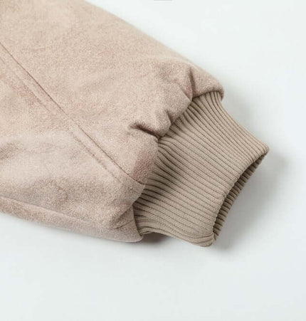 Fur Collar Hooded Winter Jacket – Loose Fit close-up of sleeve detail in soft fabric.