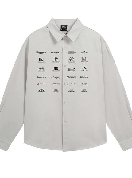 Back view of Black logo label letter printed sleeve by Grozavu