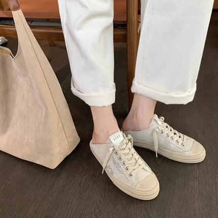 Zapatos Retro de Estrella con Cordones de Piel de Vaca