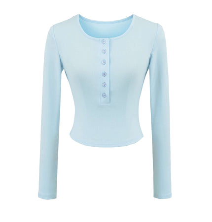 V-Ausschnitt Langarmshirt - Schmale Passform