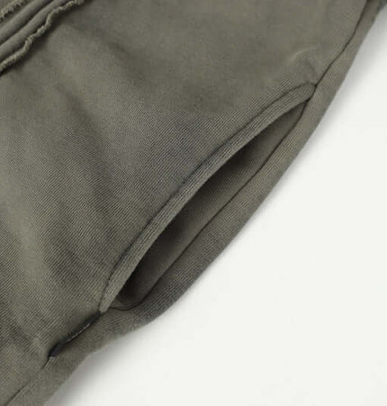 Stripe Patchwork Hoodie – Loose Fit showing the fabric texture and cuff details.