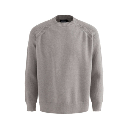 Lazy Streetwear Knit Sweater – Loose Fit in light gray with a relaxed silhouette and long sleeves.