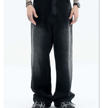 Straight Loose Fit Denim Jeans in a relaxed style, featuring a straight-leg cut and minimalist design.