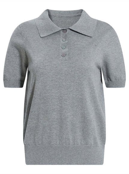 Close-up of White short sleeve knit sweater collar fabric