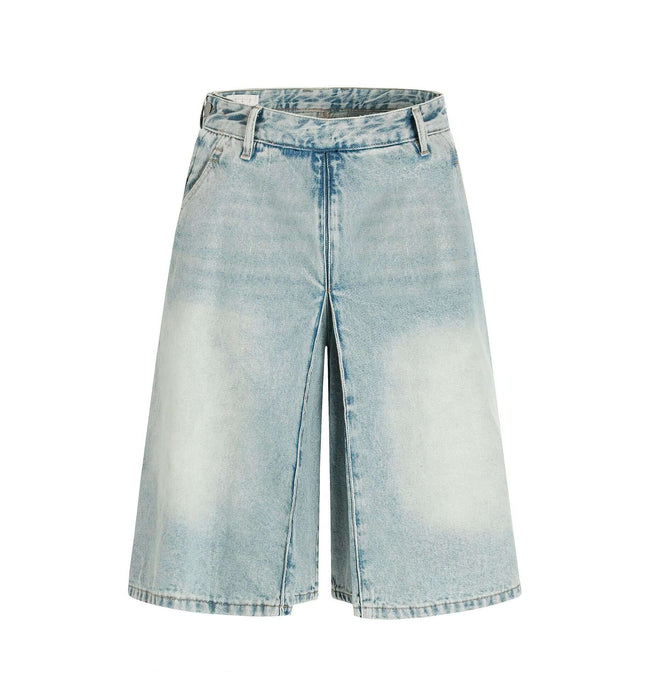 Washed Blue Denim Shorts – Loose Fit showcasing a relaxed summer fit with a vintage-inspired look.