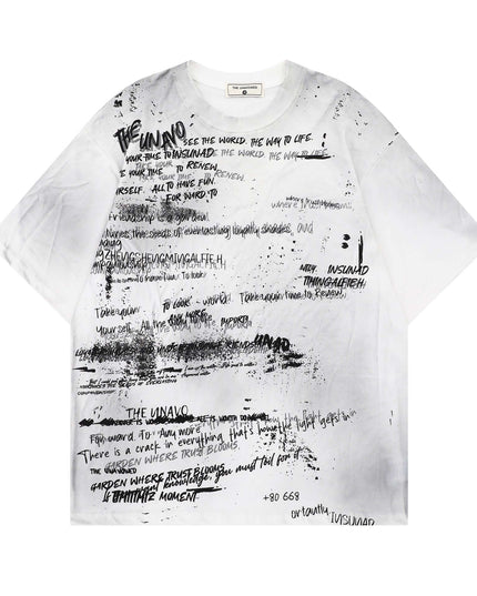 Maison Grozavu Premium Ghost Tee in signature tone — front view showing the reinforced stitching on the hem