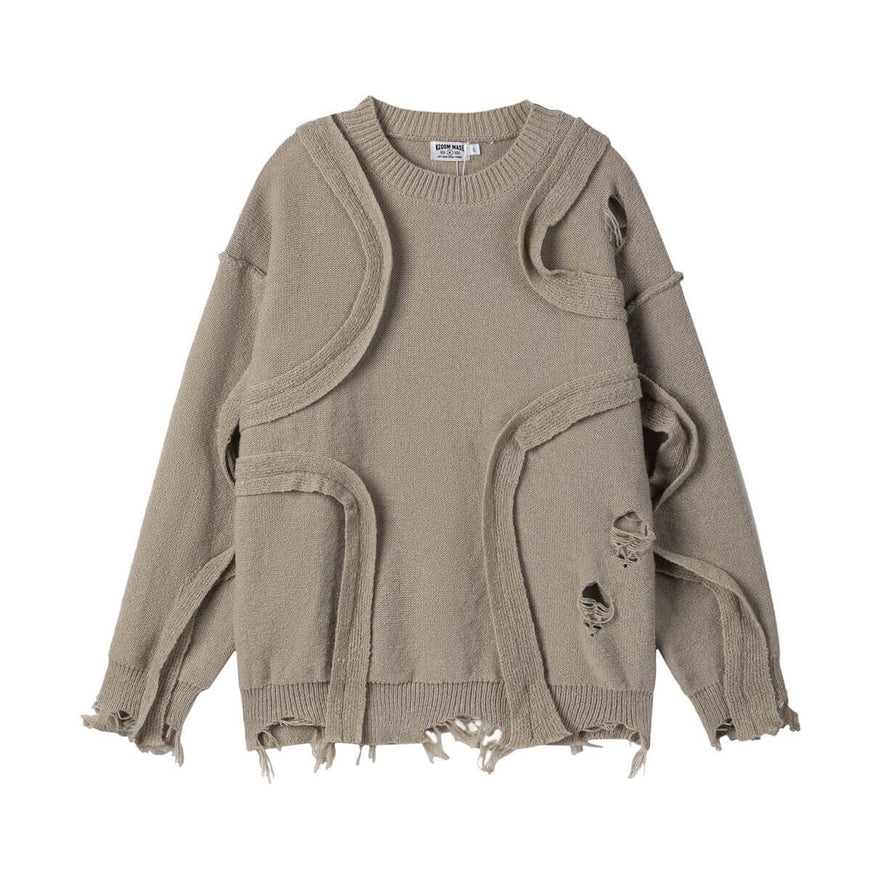 Model wearing Black knitted sweaters by Grozavu