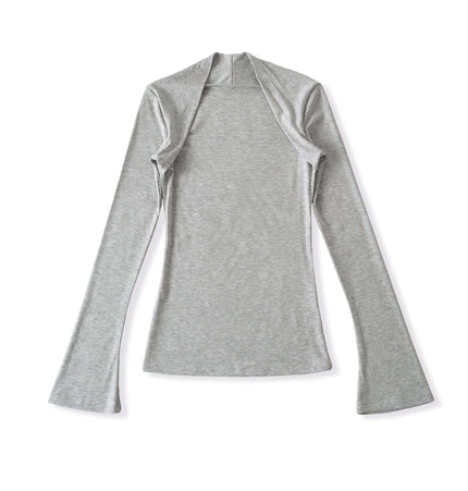 Blusa de Manga Larga con Escote Cuadrado