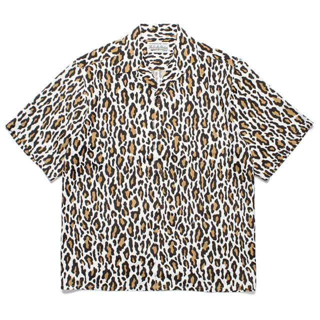Red leopard print classic leopard lapel shirts with Grozavu logo