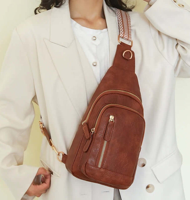 Bolso de Pecho Retro Versátil de Cuero Suave