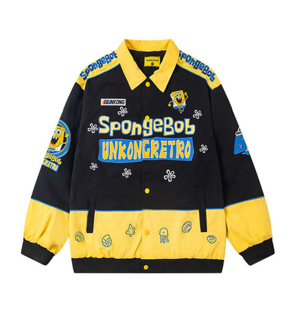 Chaqueta de béisbol a bloques de color - Corte holgado