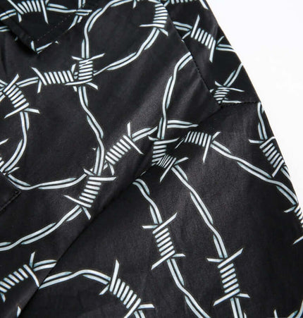 Striped Short Sleeve Shirt - Loose Fit with bold stripe patterns and soft, breathable fabric for casual style.