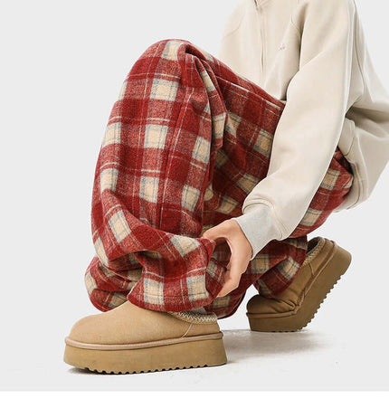 Fleece-Lined Winter Pants - Loose Fit being worn in a relaxed style with cozy footwear.