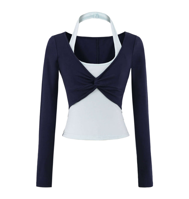 Hängender Hals Langarmoberteil