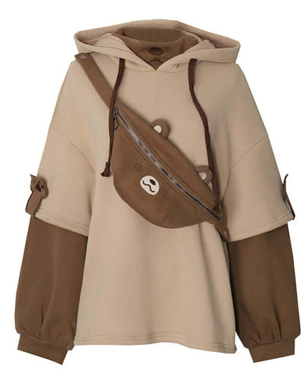 Maison Grozavu True Earth Hoodie in neutral — front view showing the clean silhouette and premium fabric construction
