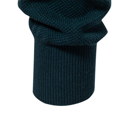 Stand Collar Half-Zip Knit Sweater close-up of the collar and fabric texture, showcasing modern autumn style.