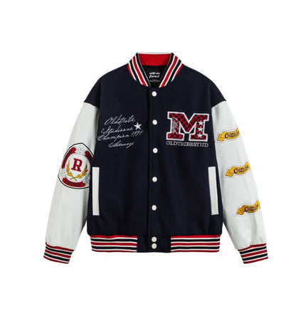 Jachetă cu Patchwork din Litere - Croială Largă