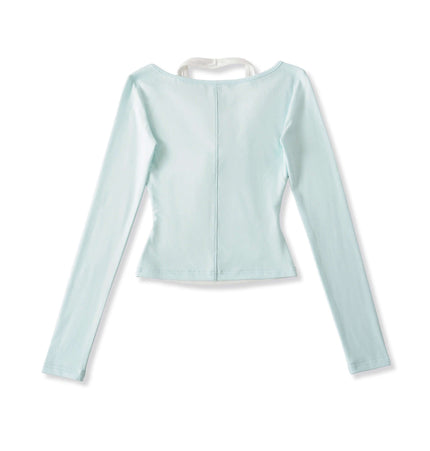 Top de manga larga con cuello colgante